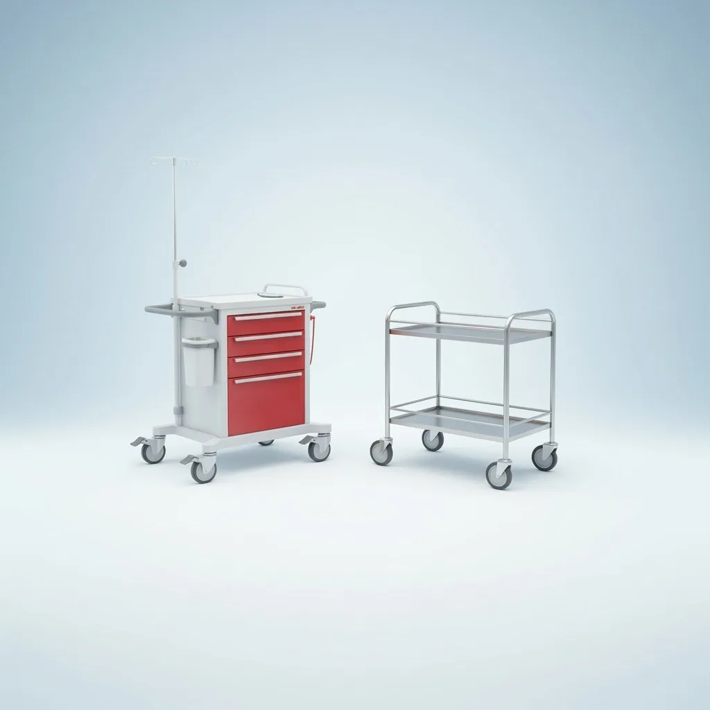Medical Trolleys - Crash carts, dressing trolleys, instrument trolley...